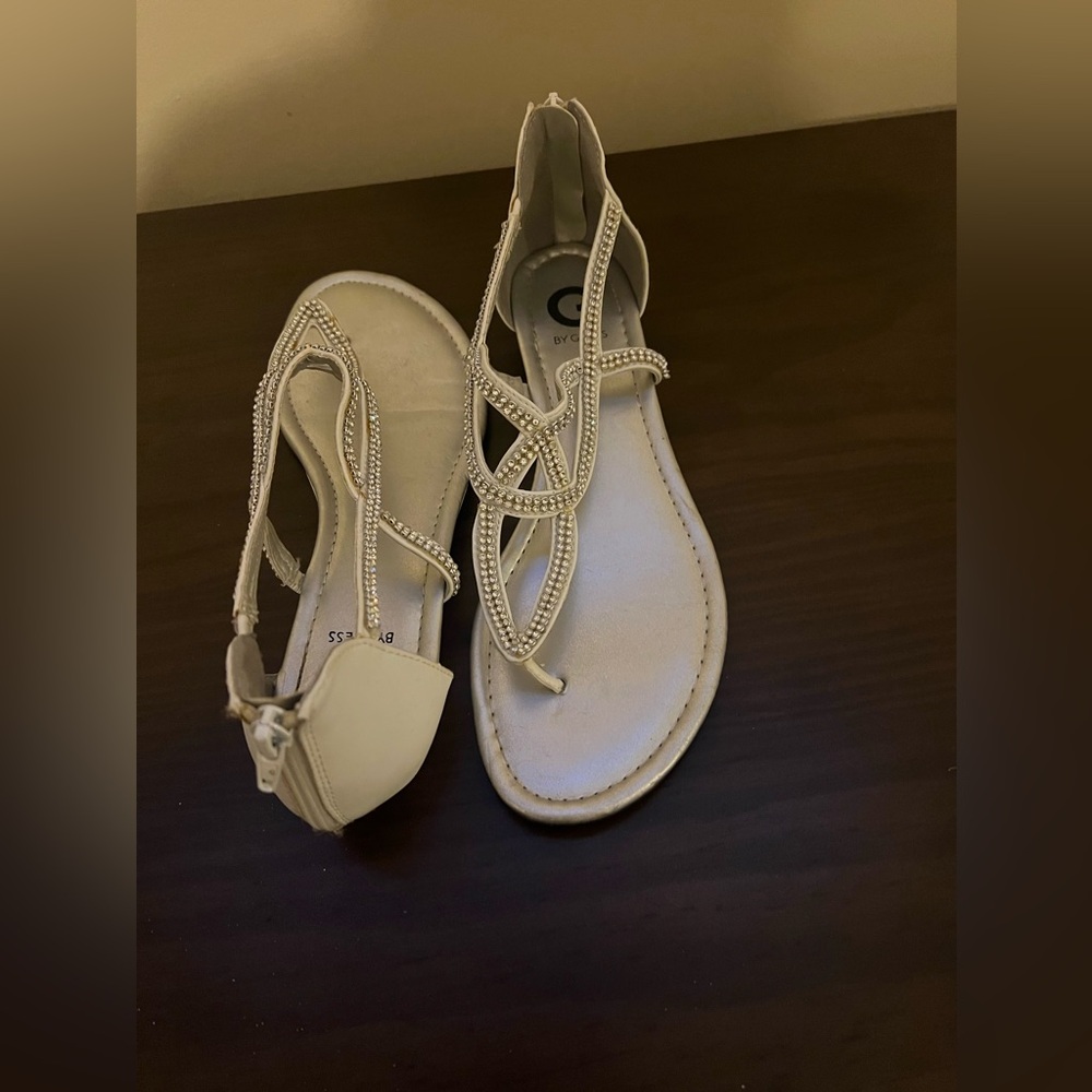 White sparkle sandals